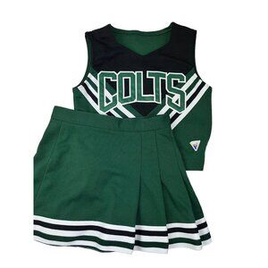 COLTS Child Cheerleader Uniform Outfit Costume Girls Small Top 26" Skirt 20